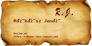 Rákász Jenő névjegykártya