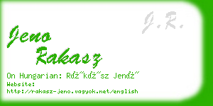 jeno rakasz business card